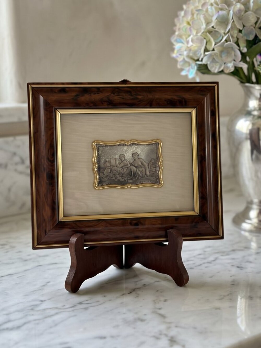Vintage Italian Creazioni Artistiche Serie Silver Neoclassical Relief Art